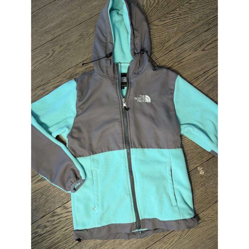 The North Face Kids Denali Large Light Green Fleece Jacket - Picture 2 of 7